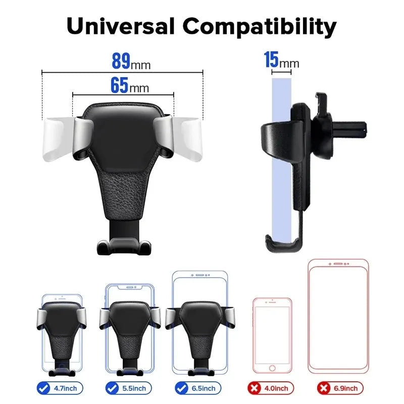 Phone Holder "Gravity vent clip on"